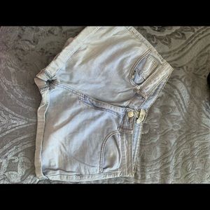 Light blue high waisted shorts